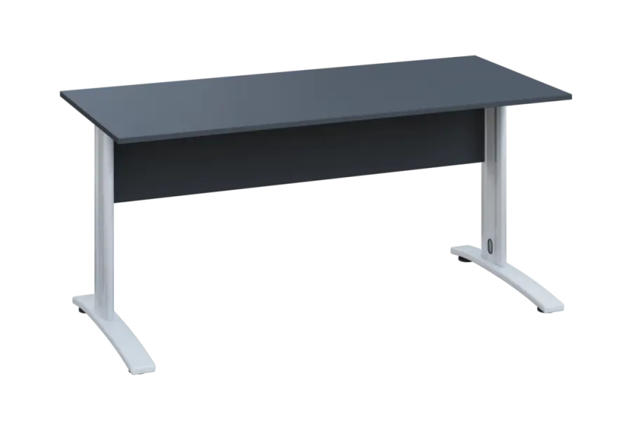 EPK 17 - 16 stůl kancelářský, kovová podnož bílá, deska 18 mm, široký 1600, antracit